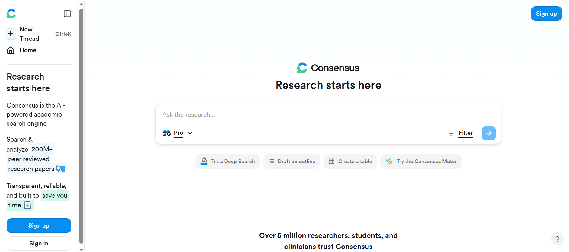 Consensus-AI驱动的科研搜索引擎