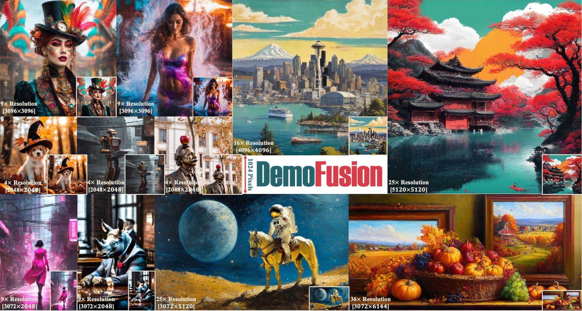 DemoFusion-超高分辨率图像生成工具，清晰度提升16倍