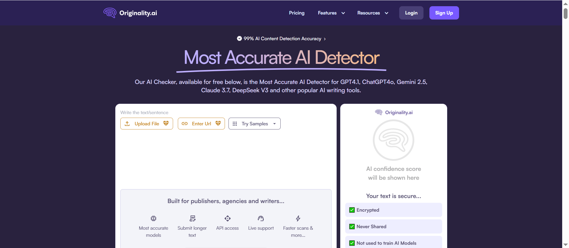 Originality AI：原创度和AI内容检测工具