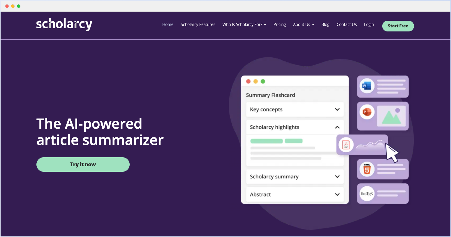 Scholarcy：AI驱动的文献阅读辅助工具