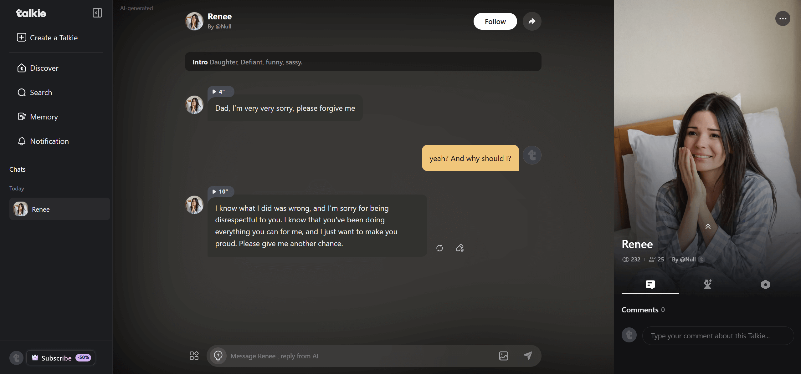 Talkie AI：会聊又会撩，你的AI灵魂伴侣+收藏馆
