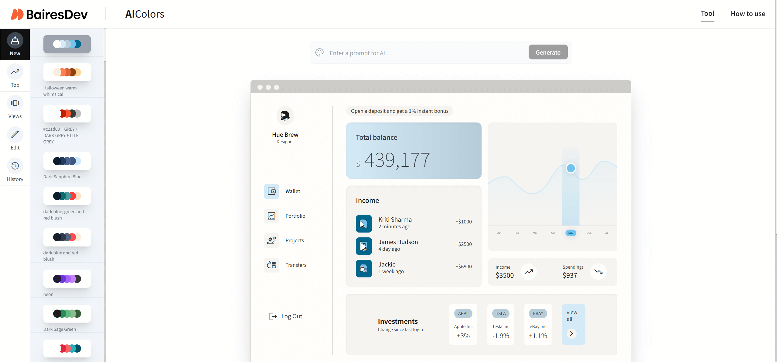 AI Colors-免费在线AI调色板生成器