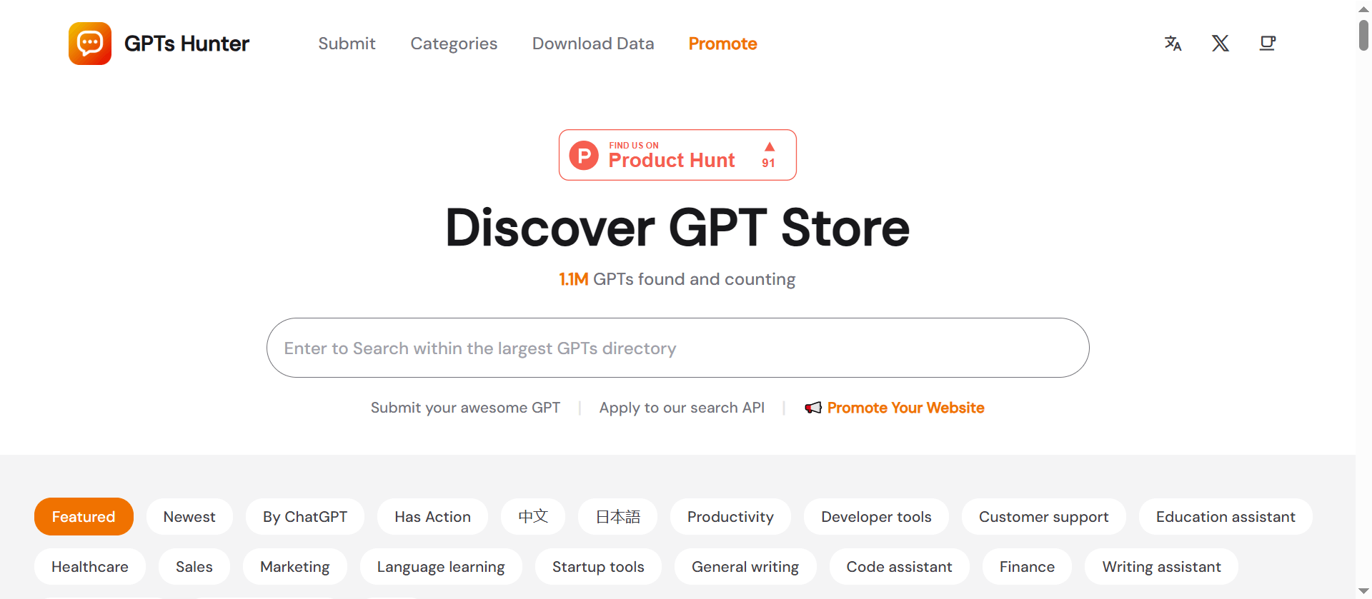 GPTs Hunter-分享并发现最好的自定义 GPTs