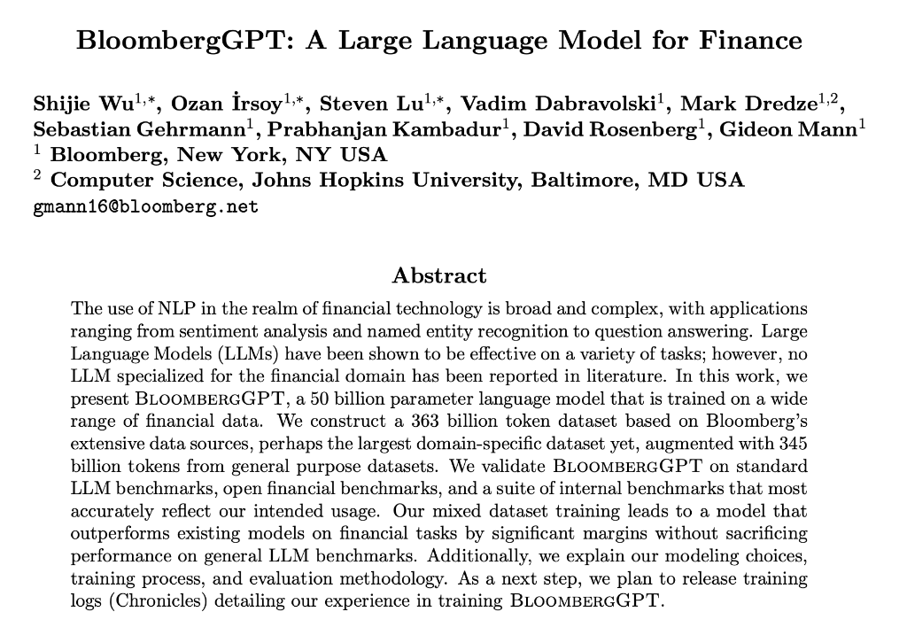 彭博社-BloombergGPT金融大模型 1 彭博社-BloombergGPT金融大模型