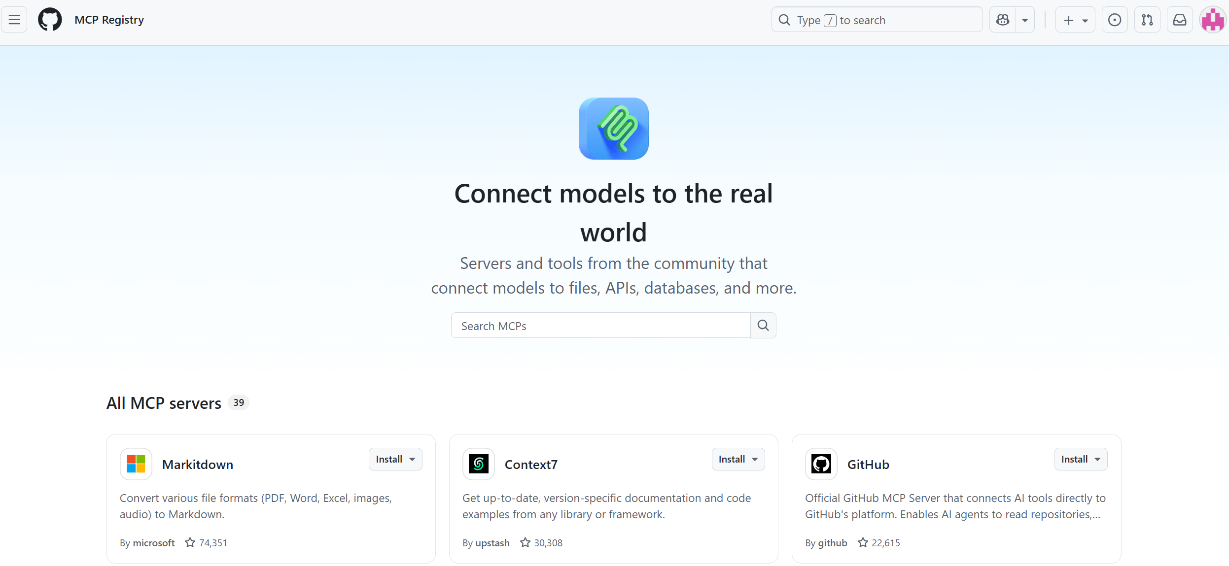 MCP Registry：GitHub推出的MCP服务器平台，开发者的AI工具应用商店