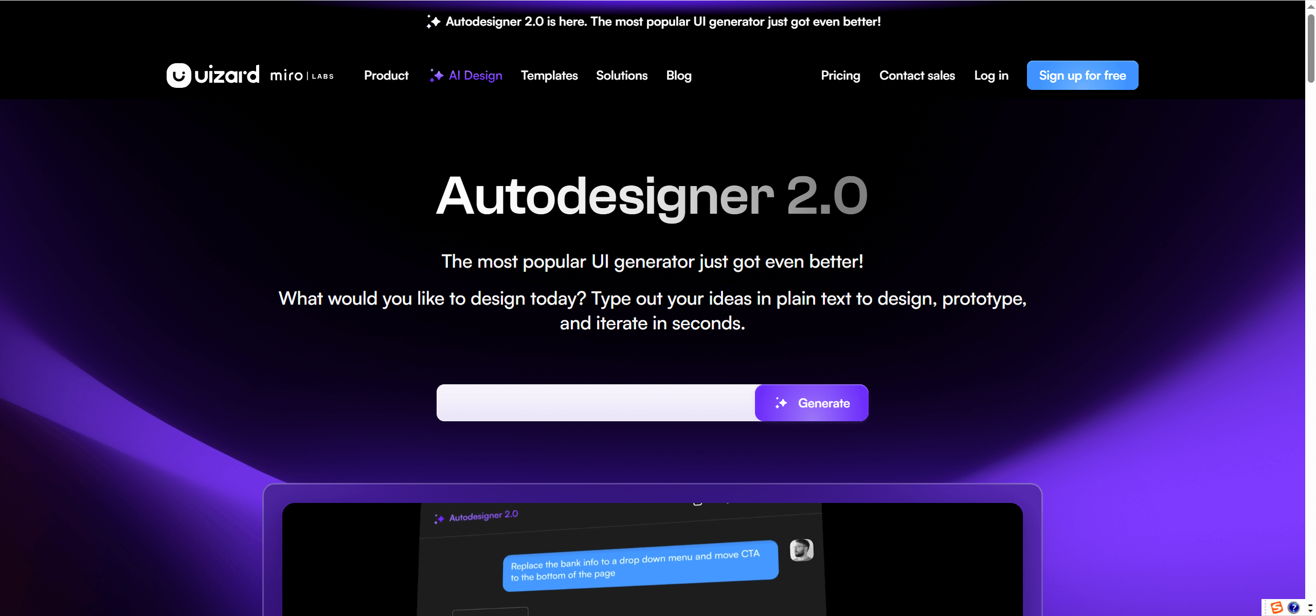 Uizard Autodesigner-AI驱动的UX/UI设计工具