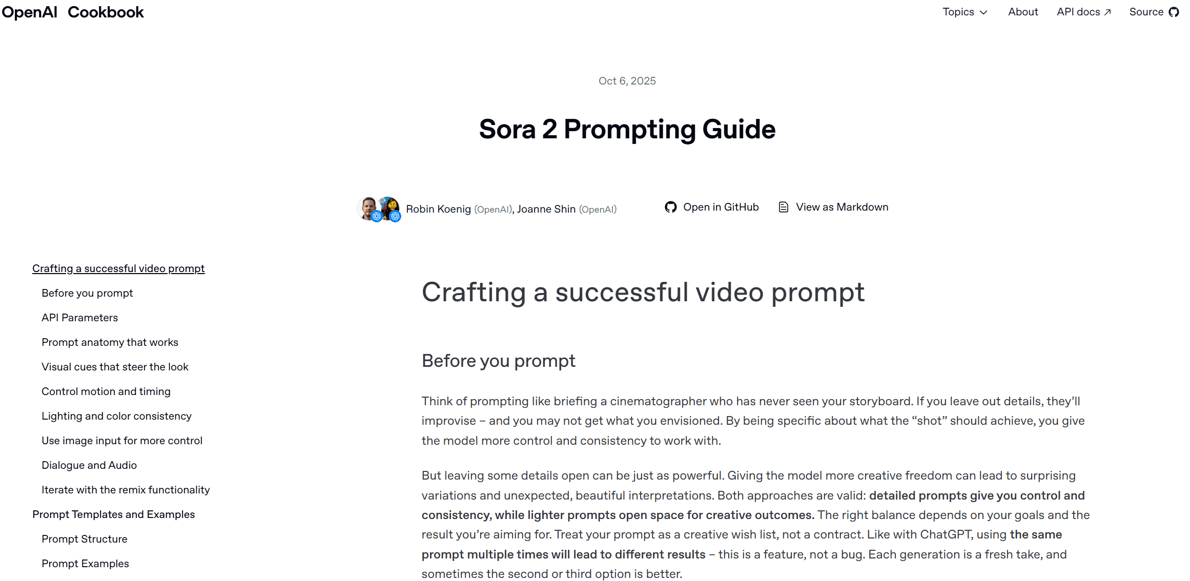 Sora2官方提示词指南：OpenAI推出的 Sora 2提示词指南