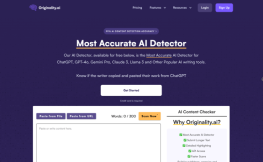 Originality AI：原创度和AI内容检测工具