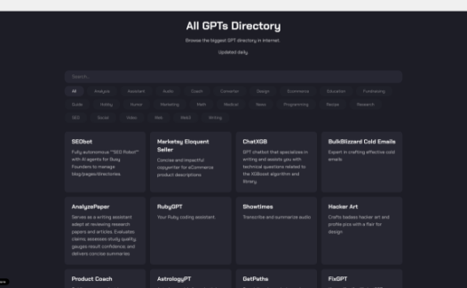 AllGPTs – 汇聚全球最全面的 GPTs 工具