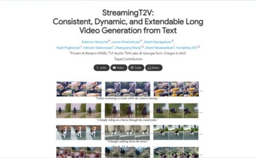 StreamingT2V-开源AI视频生成模型,主打2分钟超长连贯视频生成
