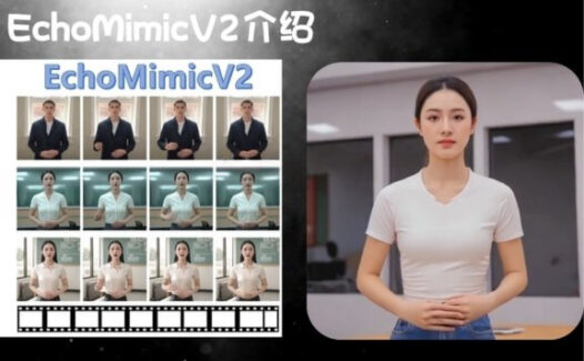 EchoMimicV2 – 蚂蚁推出的开源AI数字人模型，音频驱动人物动作生成逼真动态角色