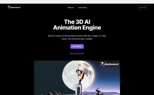 Playhouse.ai:AI 3D 动画工具,帮你轻松创建 3D 动画内容