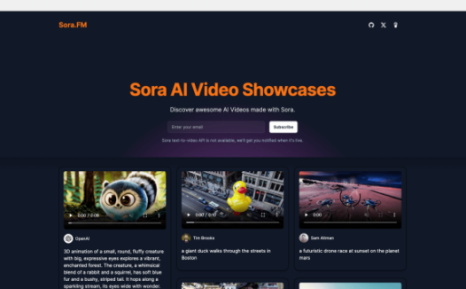 Sora.FM – 开源的 Sora AI 视频生成器模板