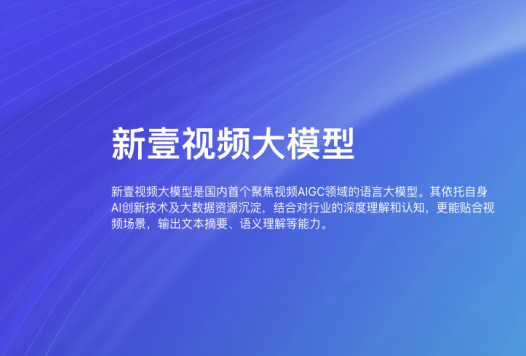 新壹视频大模型
