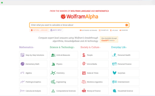 WolframAlpha: 专业知识和能力计算平台