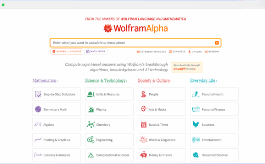 WolframAlpha: 专业知识和能力计算平台