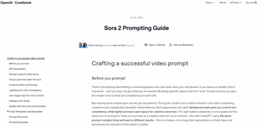 Sora2官方提示词指南：OpenAI推出的 Sora 2提示词指南