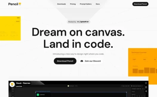 Pencil – AI 原生设计与代码一体化工具，一键生成生产级前端代码